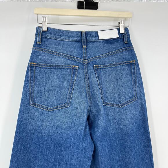 RE/DONE | The Marielou in Viper Blue Full Length 35in Inseam Wide Leg Jeans 25 - Picture 9 of 16